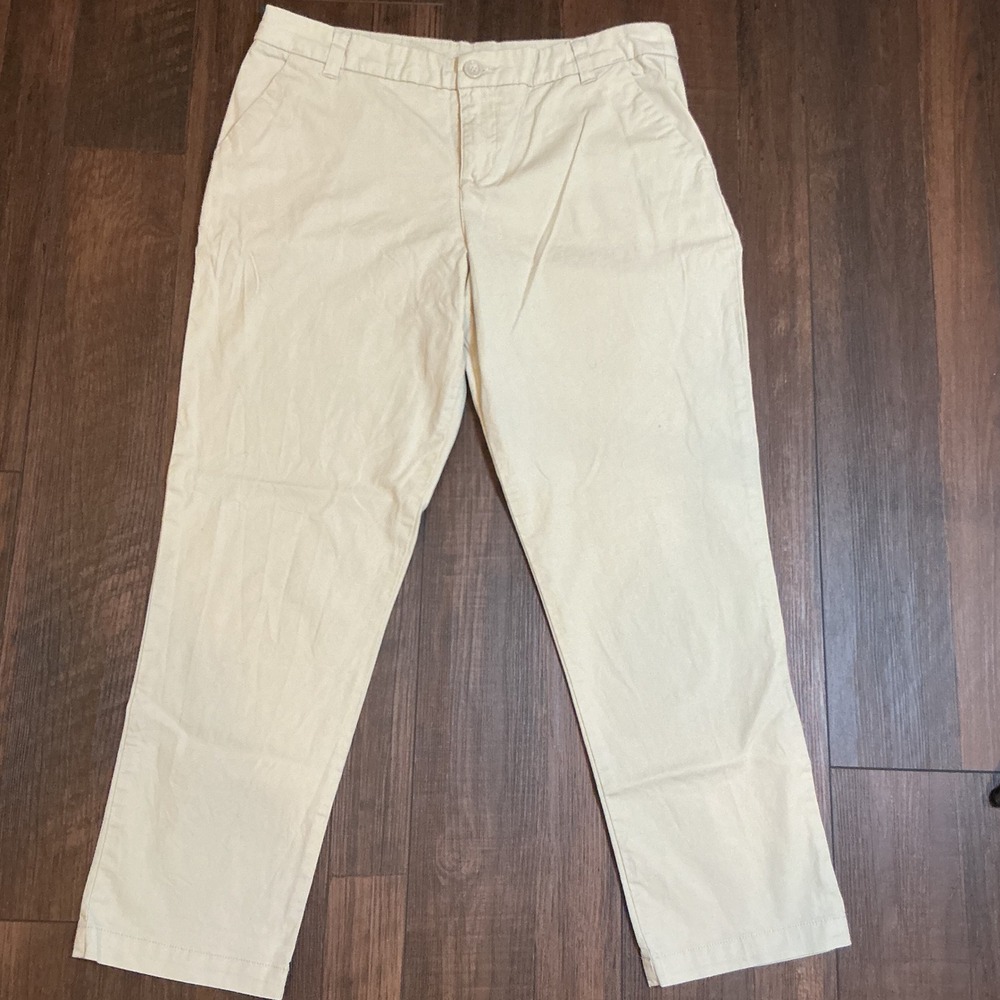 Patagonia Chino Pants Womens 8 Beige Excellent Organic Cotton Straight Leg Twill